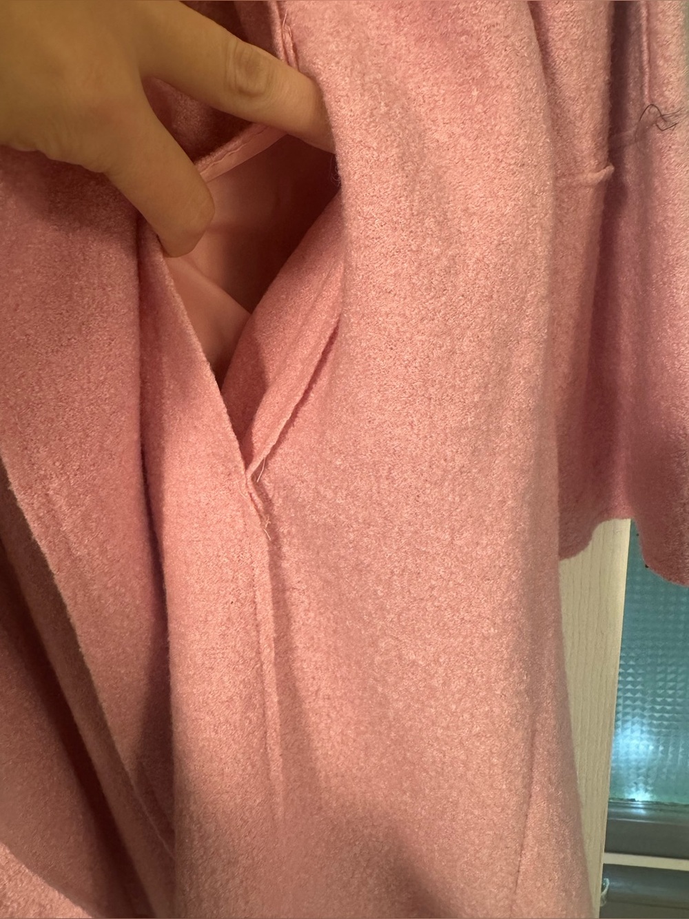 TAHARI Mauve Pink Wool Blend Open Front Coat - Picture 5 of 9